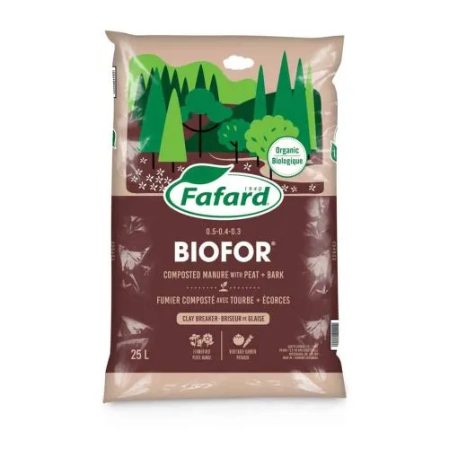 Fafard Biofor Fumier composté avec tourbe et écorces 25 L